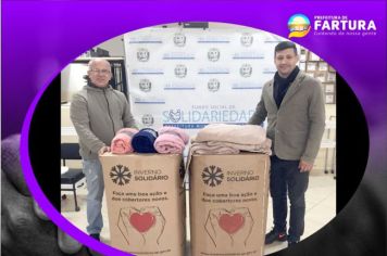 Fundo Social doa 119 cobertores para serem entregues às famílias de Fartura