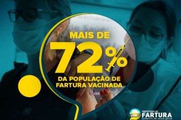 Com 72,8% da população imunizada com a primeira dose, Fartura atualiza informações e grupos para a vacinação antiCovid