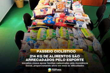 Passeio Ciclístico Arrecada 214 Kg de alimentos para famílias em situação de vulnerabilidade