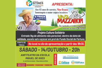 Fartura recebe Projeto Cultura Solidária com o Espetáculo 