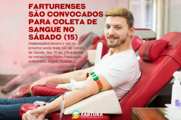 Farturenses são convocados para nova coleta de sangue no sábado (15)