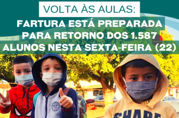 Fartura está preparada para retorno dos 1.587 alunos às aulas nesta sexta-feira (22)