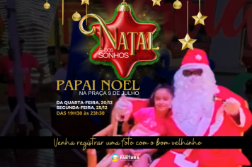 Magia Natalina na Praça 9 de Julho: Prefeitura de Fartura anuncia chegada do Papai Noel