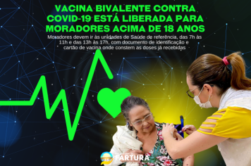 Vacina bivalente contra a Covid-19 está liberada para moradores acima de 18 anos