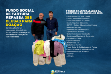 Fundo Social de Fartura repassa 288 blusas para doação a farturenses