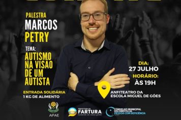 Marcos Petry compartilha sua visão única sobre o autismo em palestra promovida em Fartura