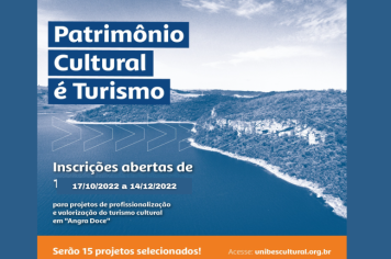 Inscrições são prorrogadas para o “Projeto Patrimônio Cultural é Turismo”