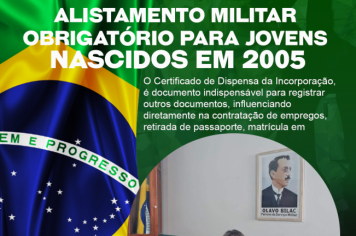 Alistamento militar obrigatório para jovens nascidos em 2005