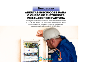 Abertas inscrições para o curso de Eletricista Instalador em Fartura