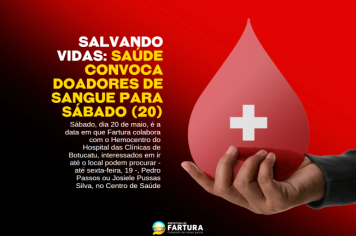 Salvando vidas: Saúde convoca doadores de sangue para sábado (20)