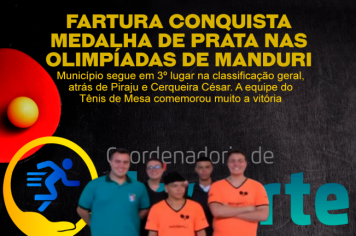 Fartura conquista medalha de prata nas Olimpíadas de Manduri