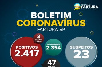 Saúde de Fartura divulga boletim epidemiológico desta quarta-feira (4 de agosto)