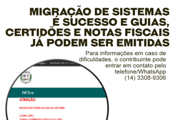 Migração de sistemas é sucesso e guias, certidões e notas fiscais já podem ser emitidas