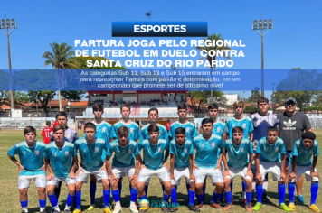 Fartura joga pelo Campeonato Regional de Futebol Infantil em duelo contra Santa Cruz do Rio Pardo