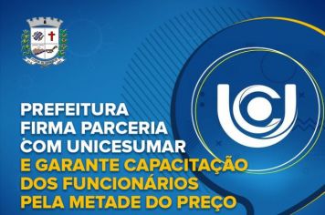 Prefeitura firma parceria com UniCesumar e garante capacitação dos funcionários pela metade do preço