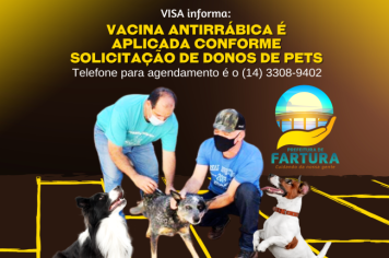 VISA informa: Vacina antirrábica é aplicada conforme solicitação de donos de pets