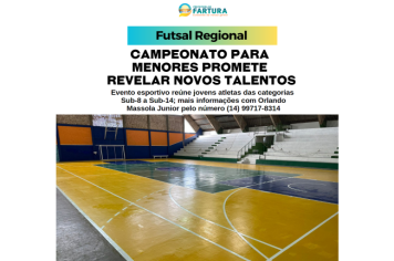 Campeonato Regional de Futsal para Menores de Fartura promete revelar novos talentos
