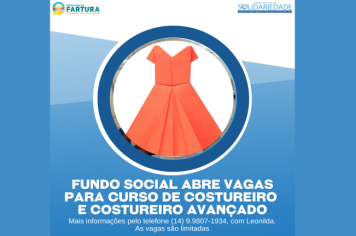 Fundo Social abre inscrições para Curso de Costureiro