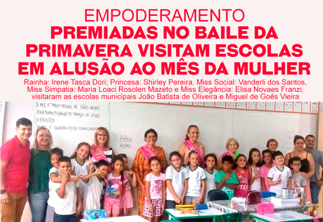 Empoderamento: Idosas premiadas no Baile da Primavera visitam escolas em alusão ao Mês da Mulher