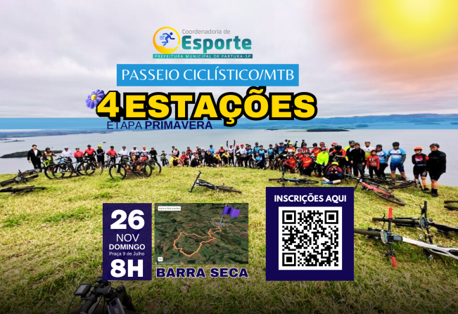 Confirmado: Etapa Primavera do Passeio Ciclístico MTB 4 Estações será no domingo (26/11)