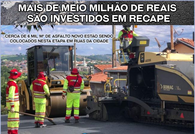 Mais de meio milhão de reais são investidos em recape 