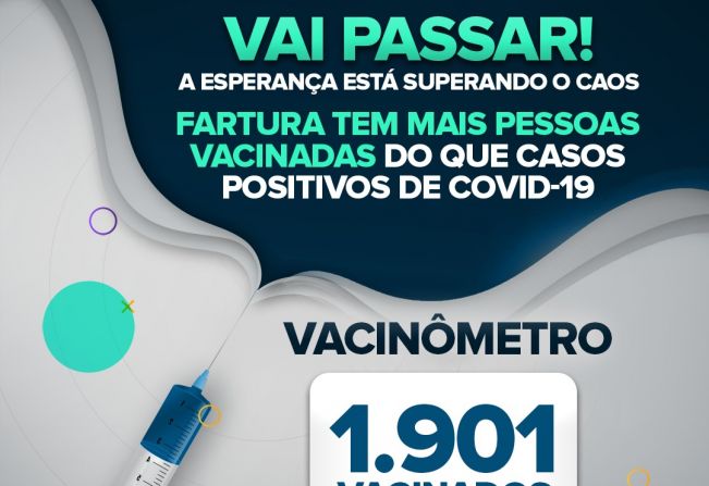 A Esperança vai superar o caos: Vacinômetro aponta 1.901 farturenses imunizados