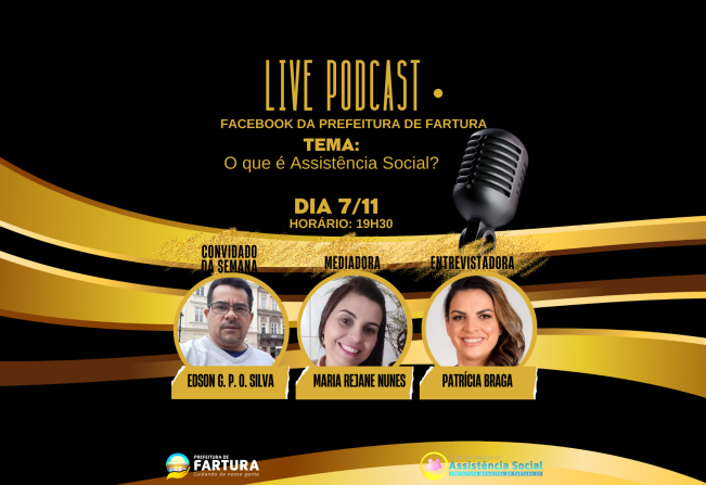 “O que é Assistência Social?” é tema da Live Podcast de segunda-feira (7)