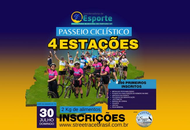 Passeio Ciclístico 4 Estações: Fartura promove jornada inédita rumo à mandala das medalhas