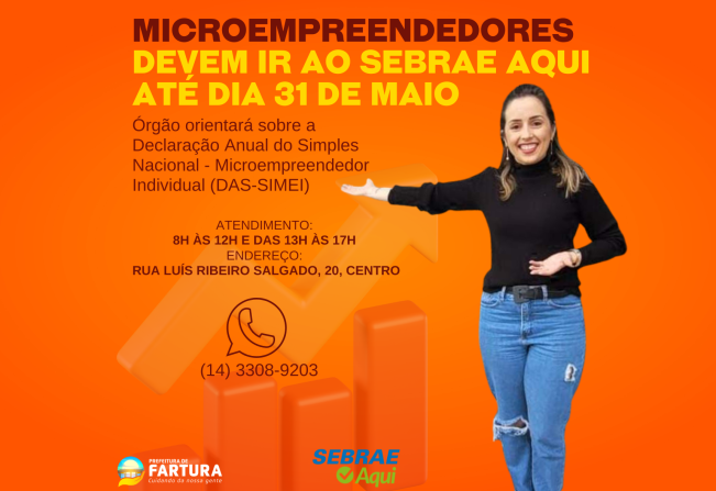 Microempreendedores devem ir ao Sebrae Aqui até dia 31 de maio 