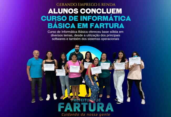 Formatura emocionante: 8 alunos concluem Curso de Informática Básica em Fartura