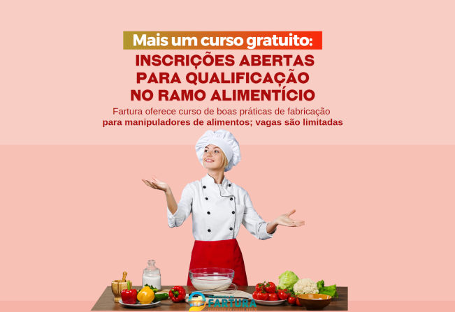 Mais um curso gratuito: Inscrições abertas para qualificação no ramo alimentício