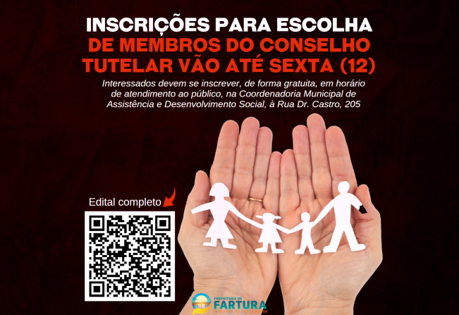 Inscrições para escolha de membros do Conselho Tutelar vão até sexta (12)