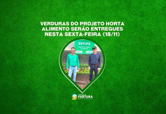 Verduras do Projeto Horta Alimento serão entregues nesta sexta-feira (18/11)