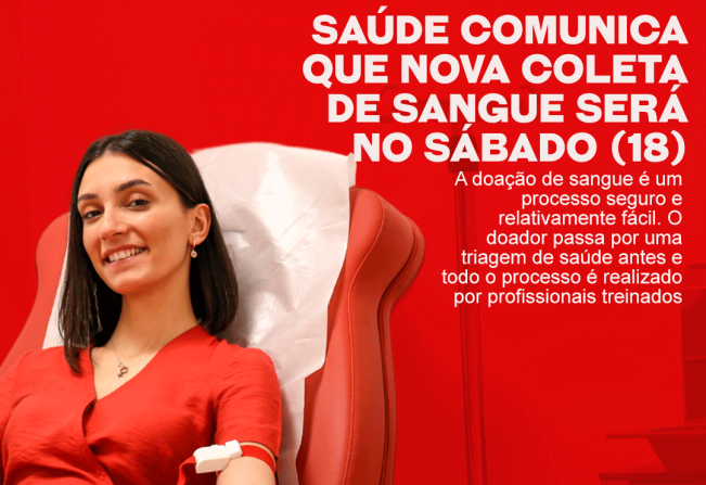 Saúde comunica que nova coleta de sangue será no sábado (18) na Unesp