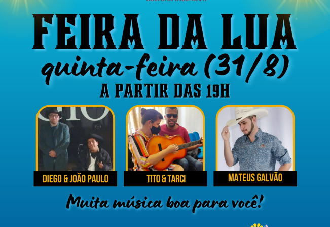 Quinta (31) tem Feira da Lua e shows da Semana dos Direitos da Pessoa com Deficiência em Fartura