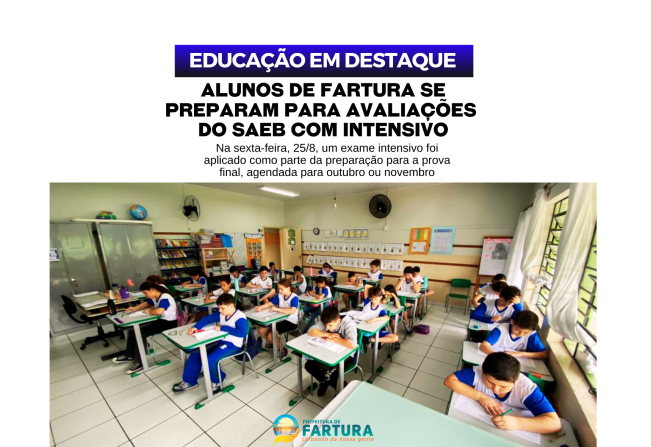 Alunos de Fartura se preparam para avaliações do Saeb com intensivo