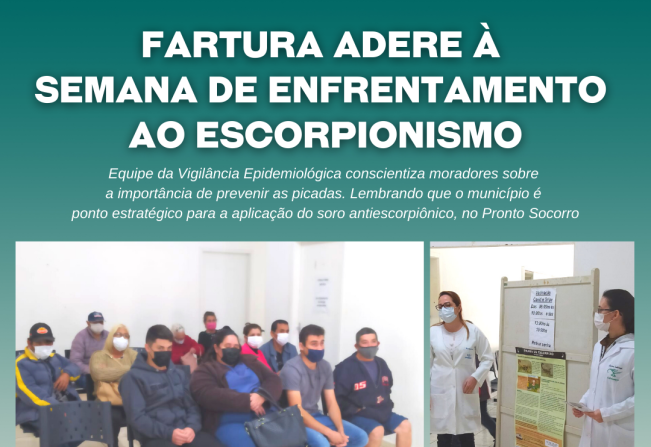 Fartura adere à Semana de Enfrentamento ao Escorpionismo