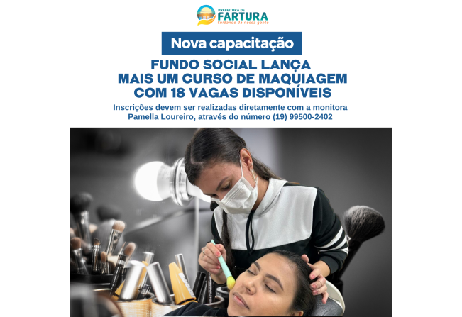 Fundo Social lança mais um Curso de Maquiagem com 18 vagas disponíveis