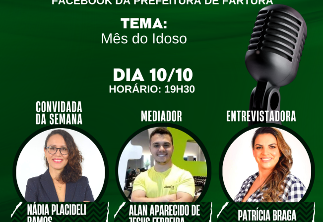 “Mês do Idoso” é tema da Live Podcast de segunda-feira (10)