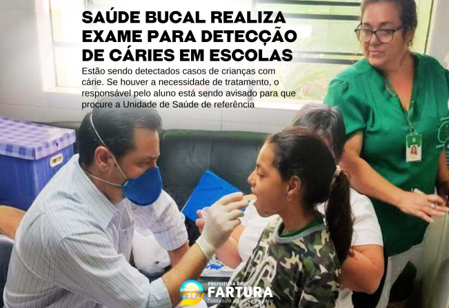 Saúde Bucal realiza exame para detecção de cáries em escolas de Fartura