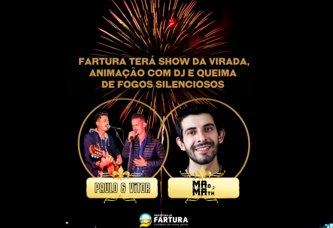 Fartura terá show da virada, animação com DJ e queima de fogos silenciosos