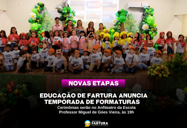 Coordenadoria de Educação de Fartura anuncia temporada de formaturas 