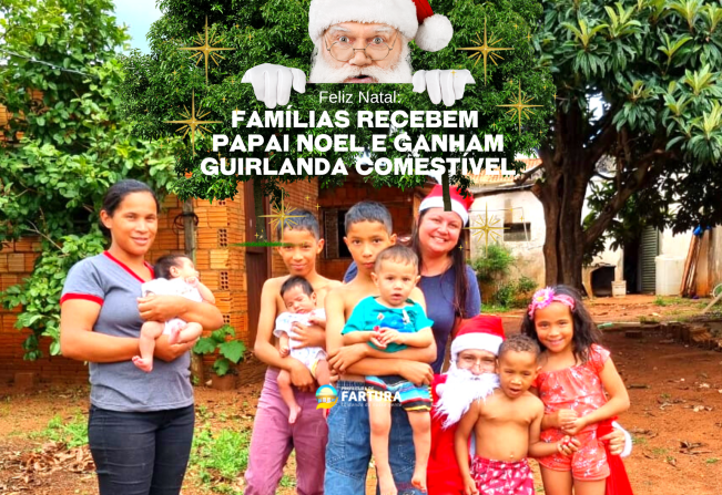 Famílias do Programa Criança Feliz recebem Papai Noel e ganham guirlanda comestível