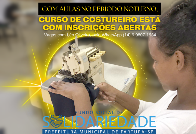 Com aulas no período noturno, Curso de Costureiro está com inscrições abertas