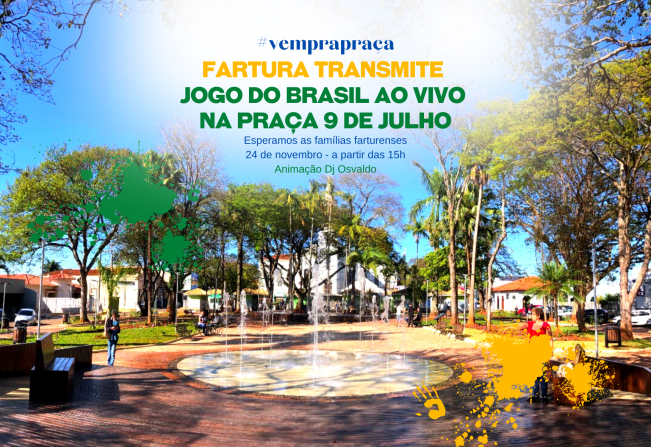 Notícia - #VemPraPraça: Jogo do Brasil será transmitido ao vivo na