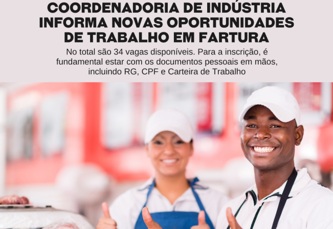 Coordenadoria de Indústria informa novas oportunidades para profissionais