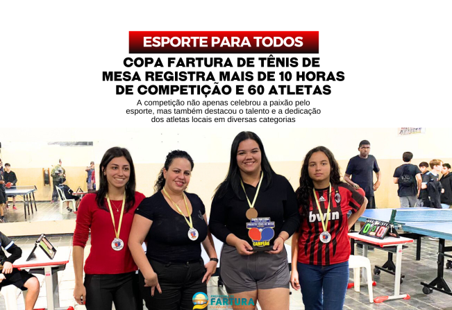 Copa Fartura de Tênis de Mesa registra mais de 10 horas de competição e 60 atletas