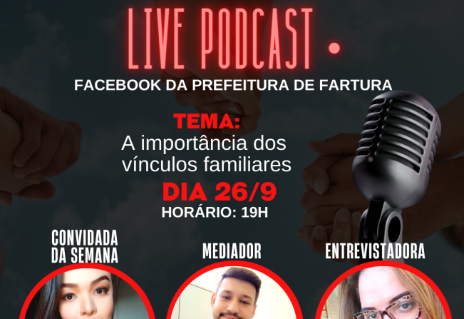 Live de segunda (26) terá como tema “A importância dos vínculos familiares”