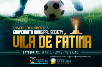 Estão abertas as Inscrições para o Campeonato de Futebol Society de Fartura