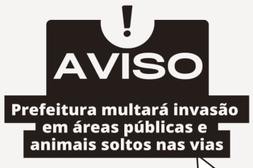 Prefeitura multará invasão em áreas públicas e animais soltos nas viasPrefeitura multará invasão em áreas públicas e animais soltos nas vias